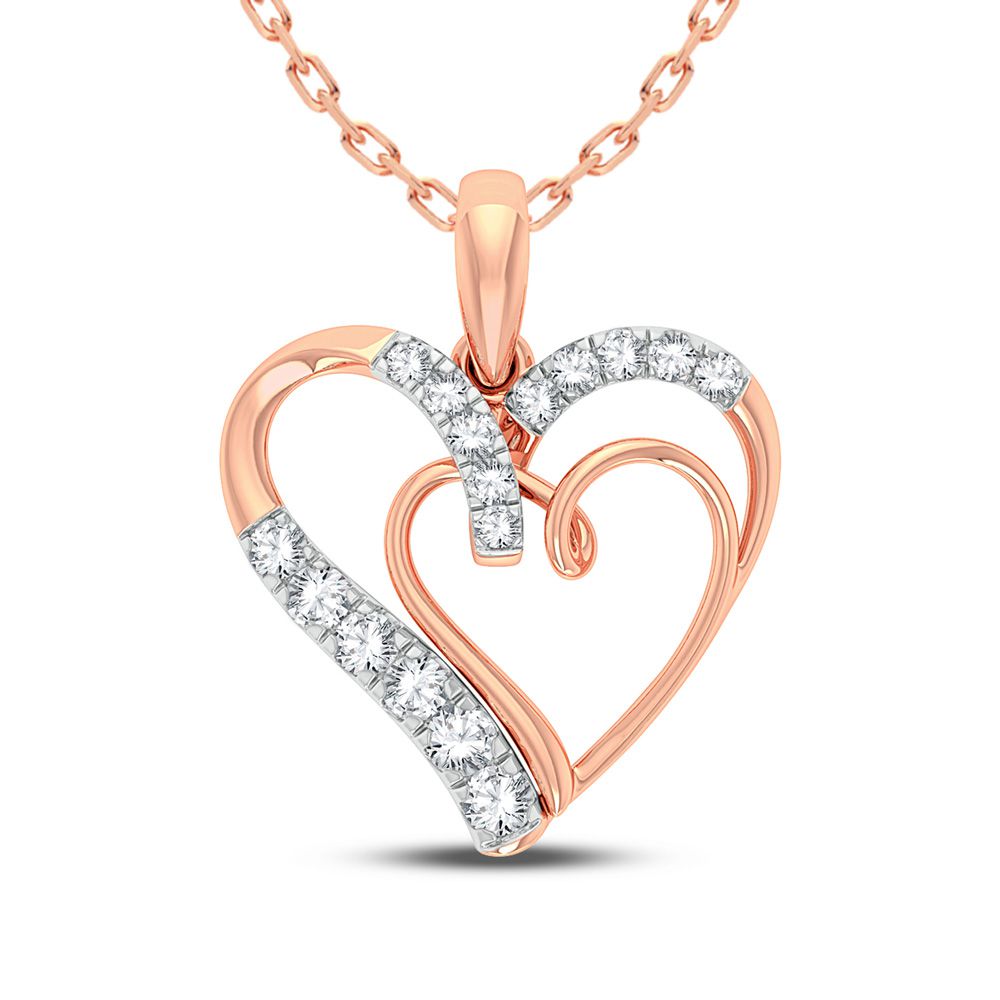 10K Rose Gold 0.25Ct Diamond Pendant