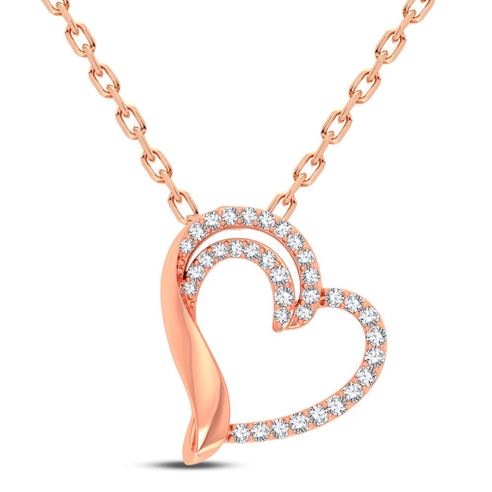 14K Rose Gold 0.25Ct Diamond Pendant