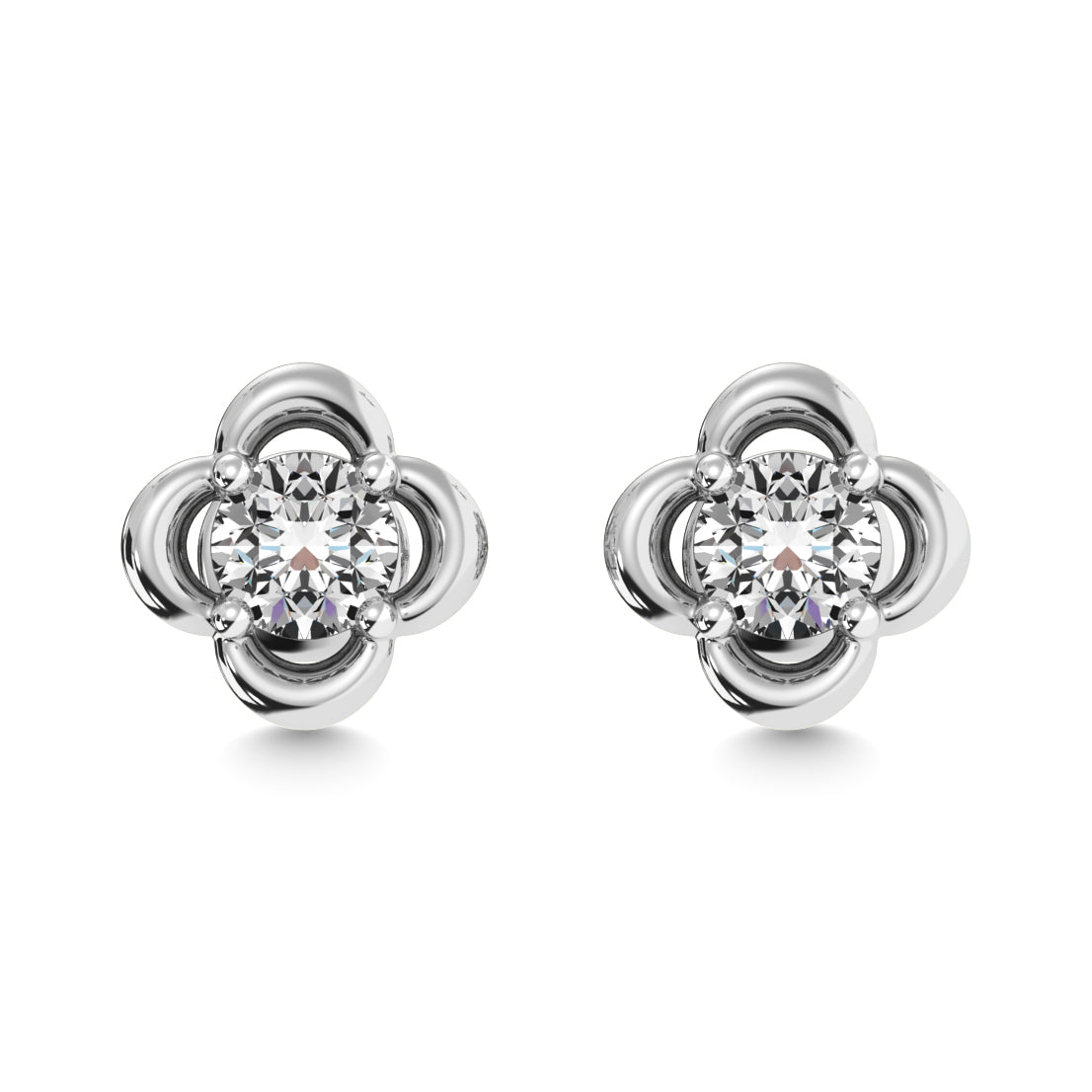 Diamond 1/2 ct tw Solitaire Dimond Stud Earrings in 14K White Gold