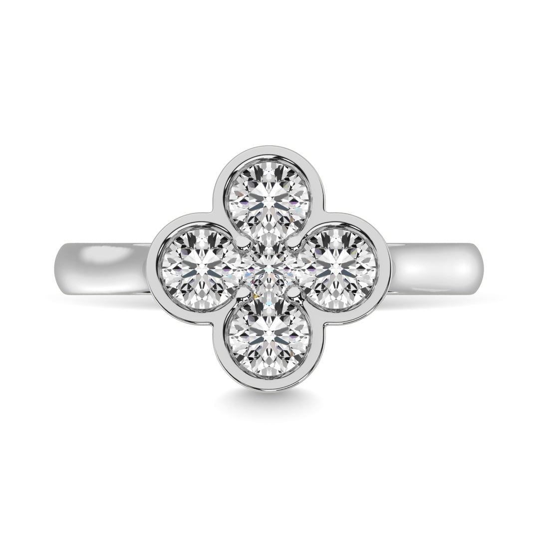 Diamond 1 ct tw Flower Ring in 14K White Gold