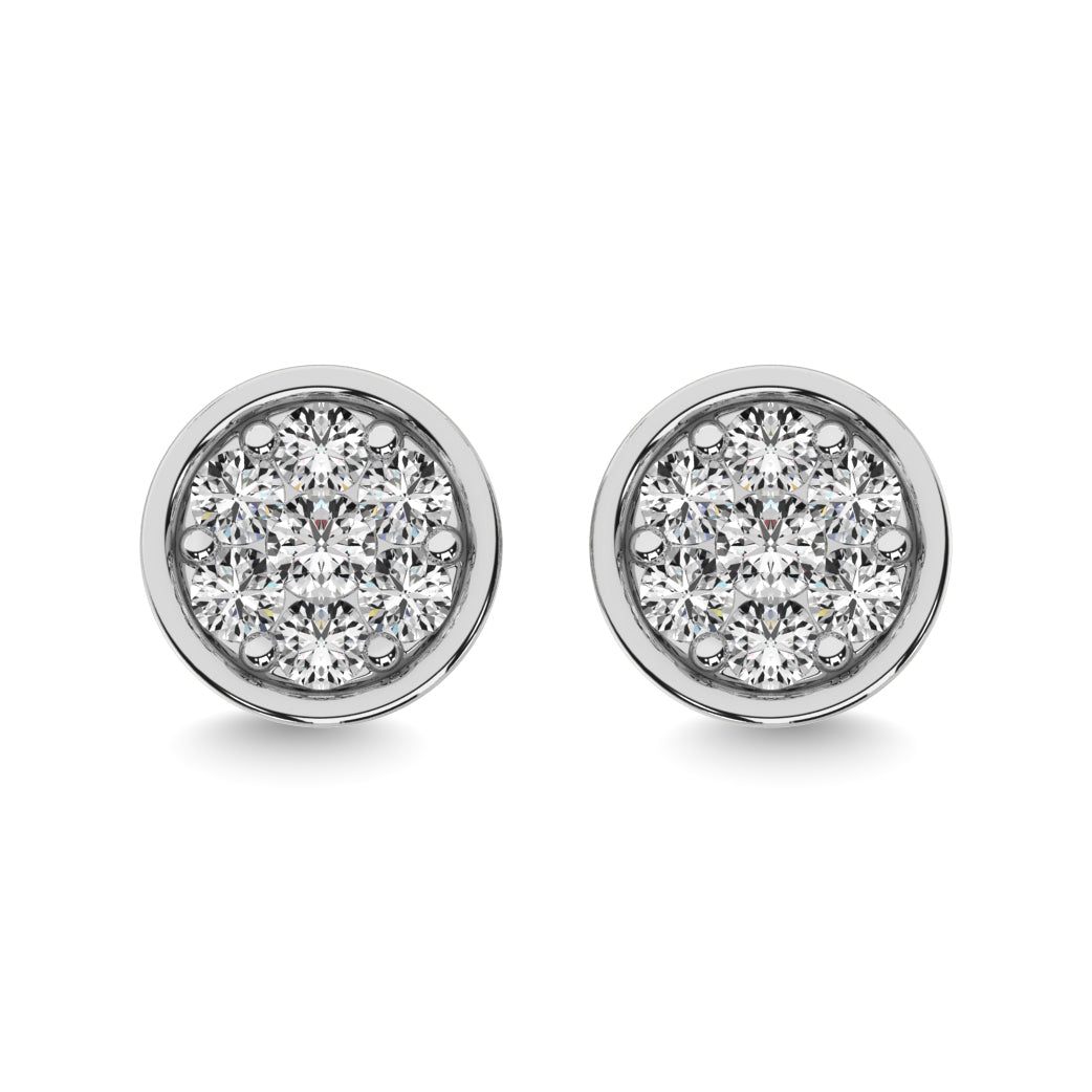 Diamond 1/2 ct tw Round Earrings in 14K White Gold