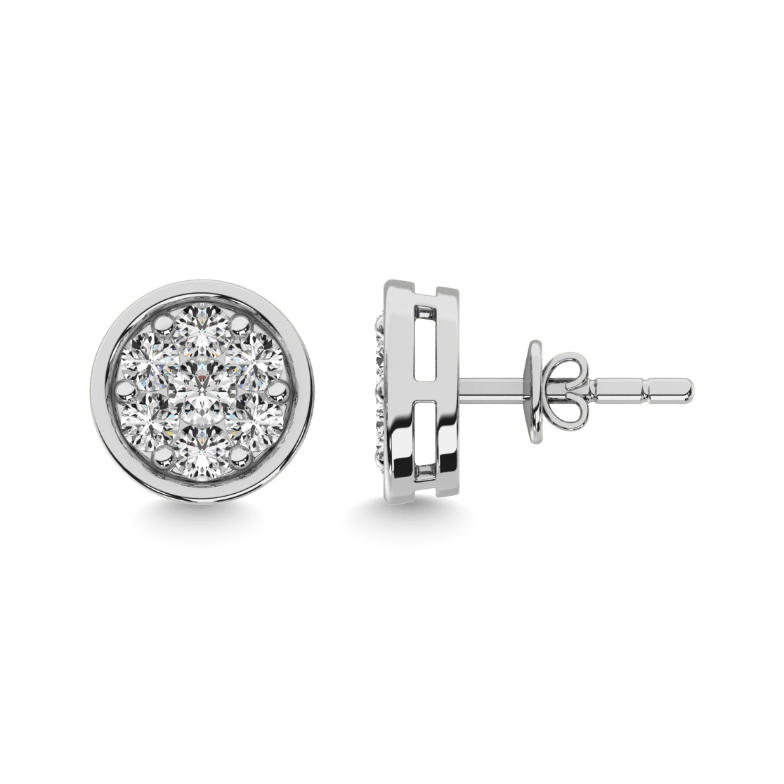 Diamond 1/2 ct tw Round Earrings in 14K White Gold