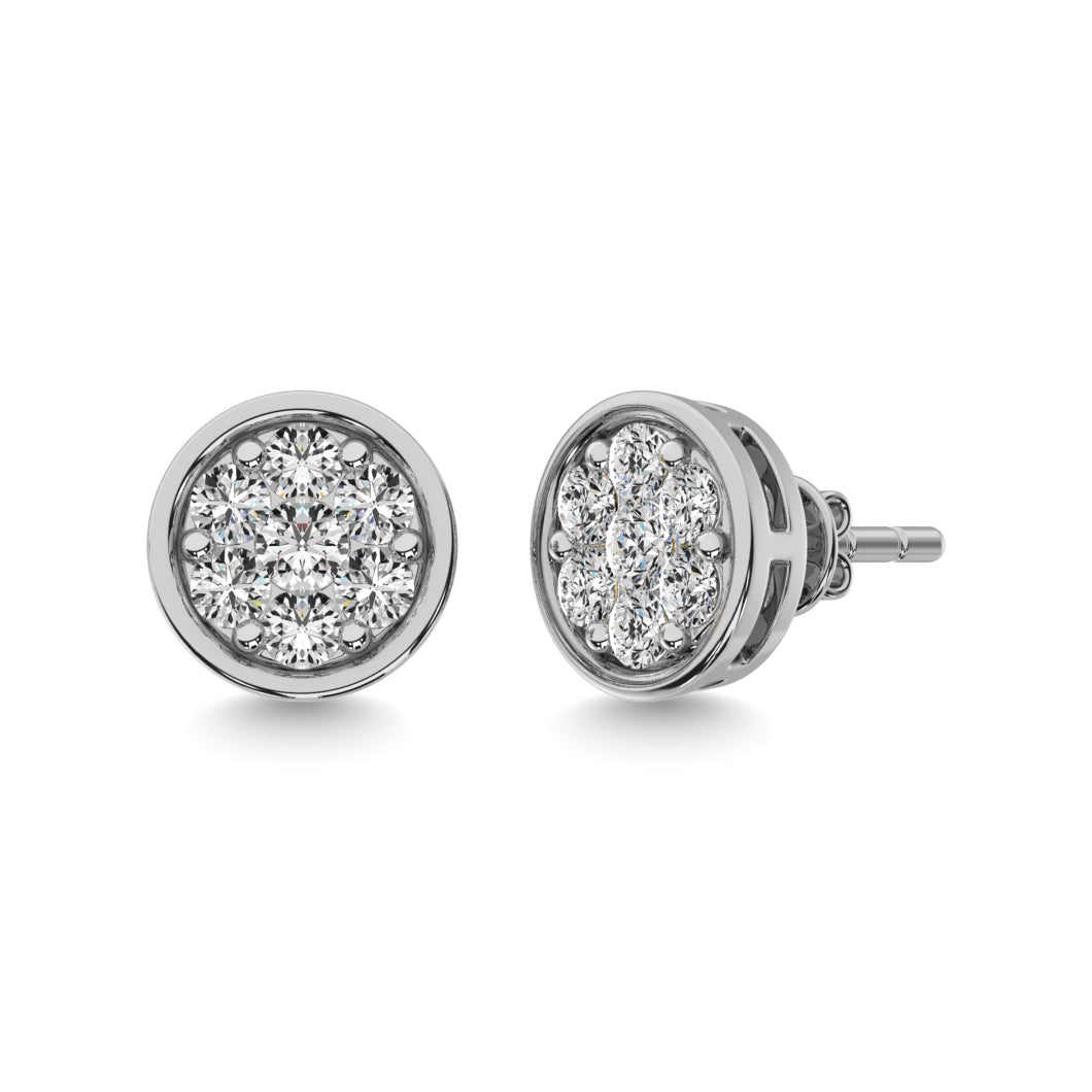 Diamond 3/4 ct tw Round Earrings in 14K White Gold