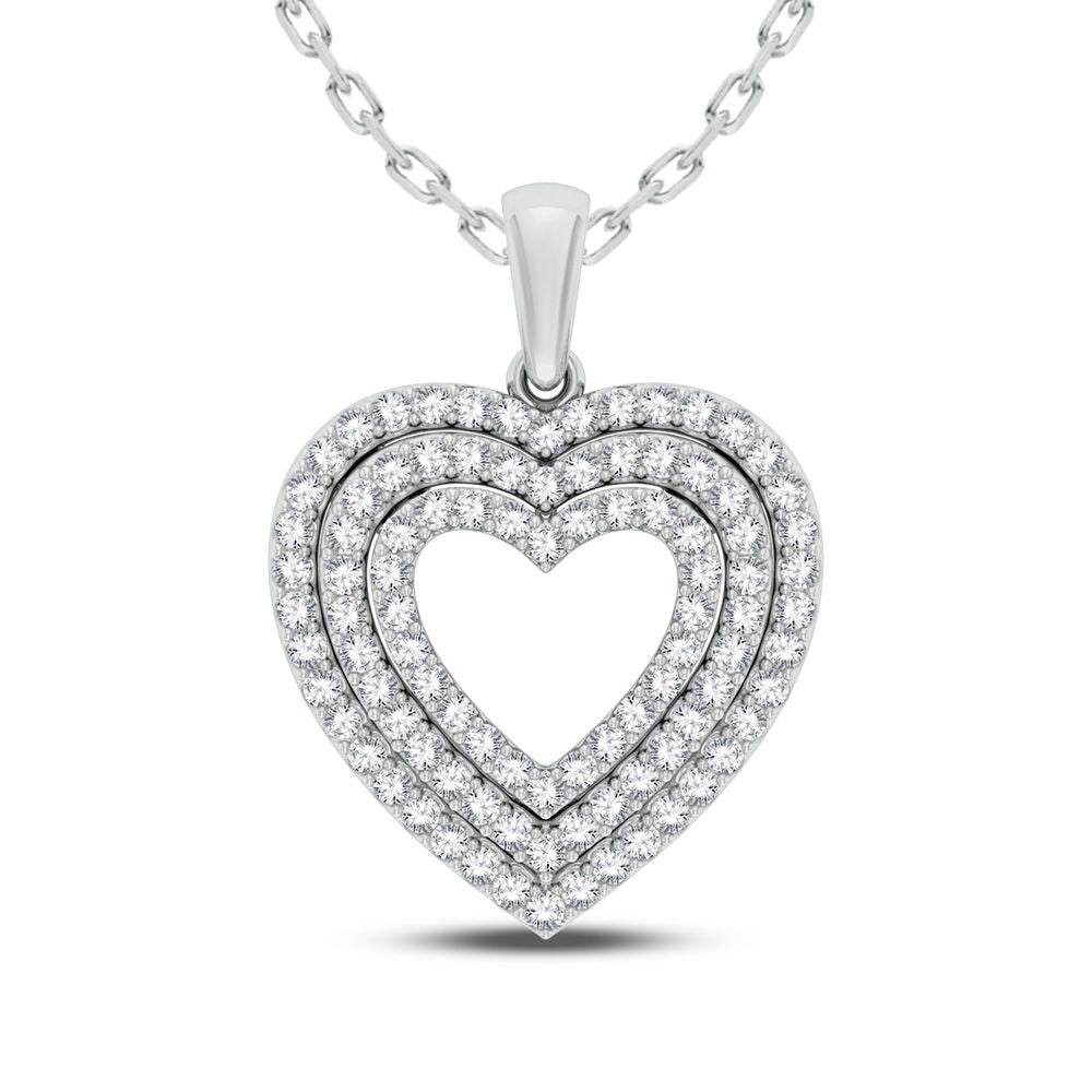 10K White Gold 0.50Ct Diamond Pendant