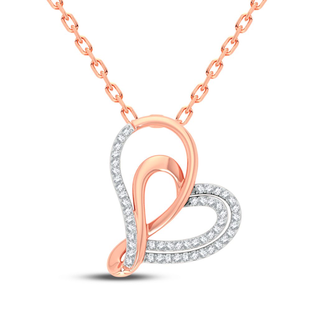 14K Rose Gold 0.15Ct Diamond Pendant