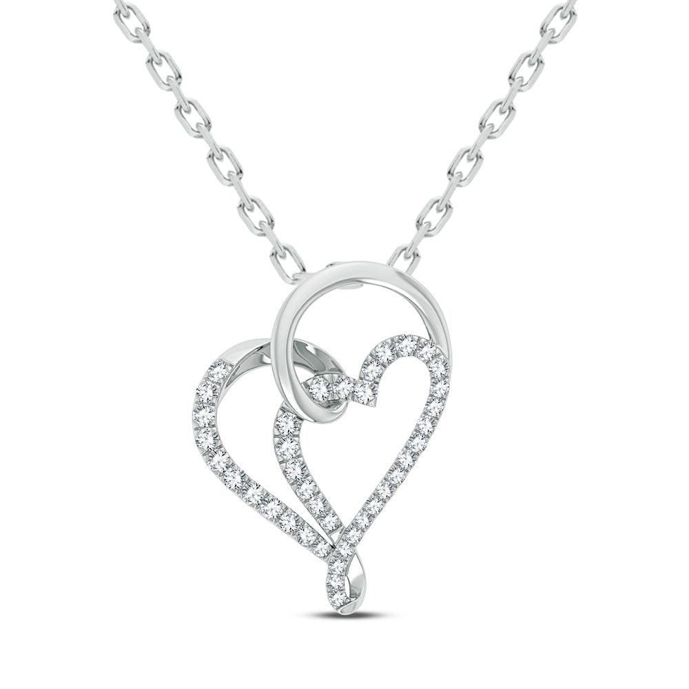 14K White Gold 0.33Ct Diamond Pendant