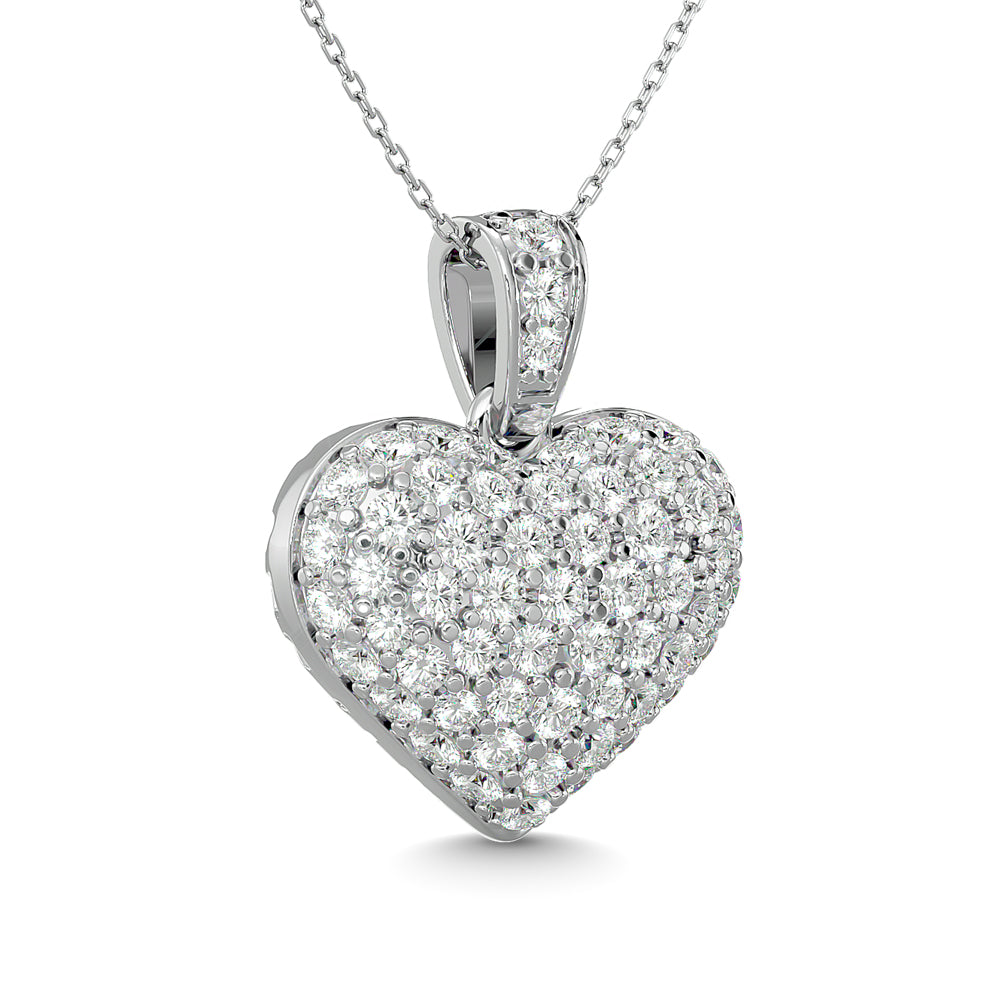 Diamond 1 ct tw Heart Pendant in 10K White Gold