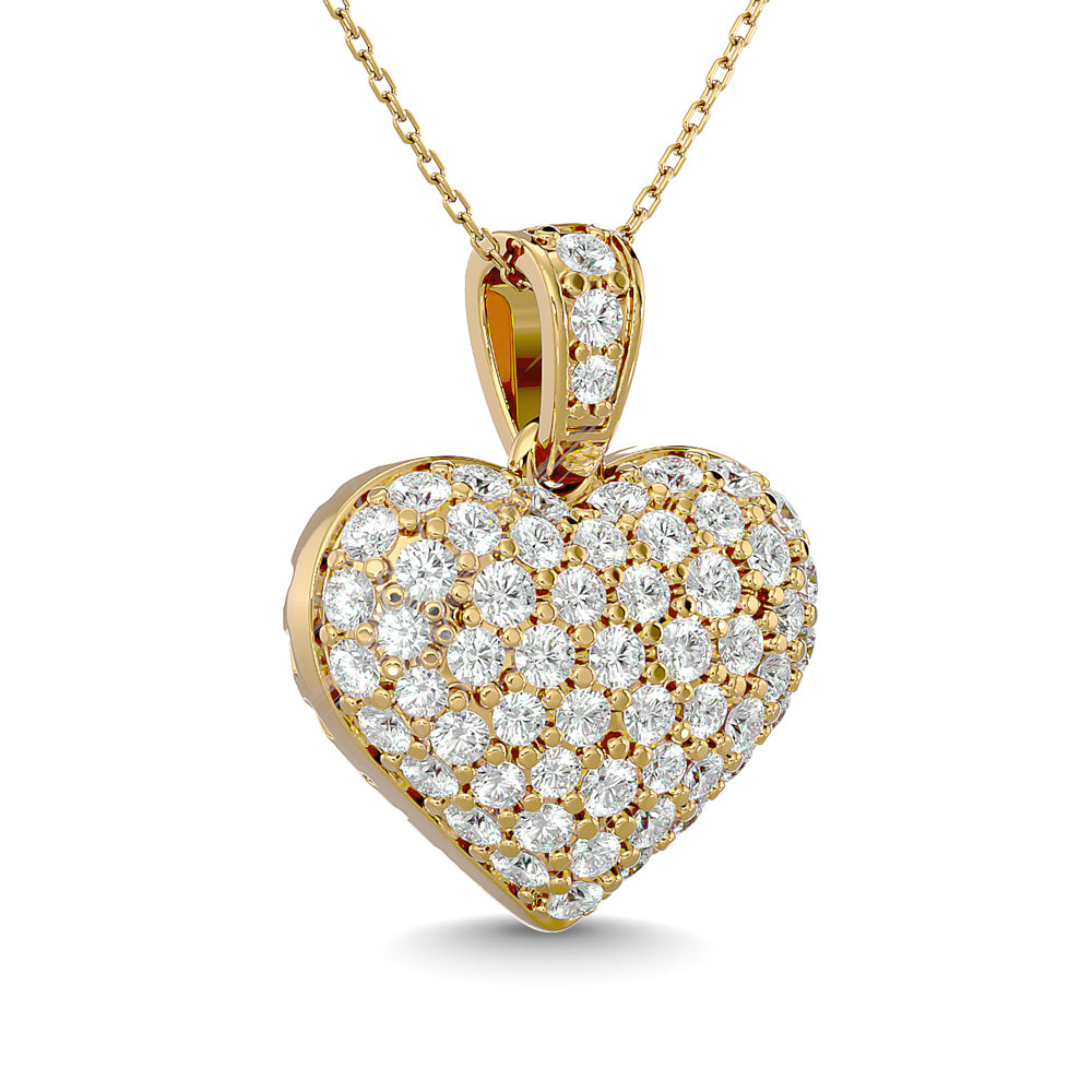 Diamond 2 ct tw Heart Pendant in 10K Yellow Gold