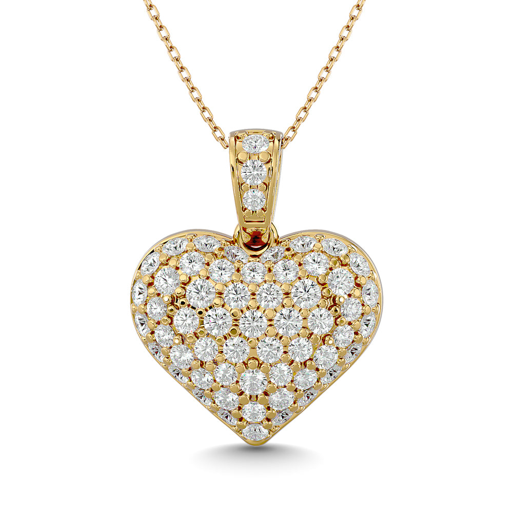 Diamond 1 ct tw Heart Pendant in 10K Yellow Gold