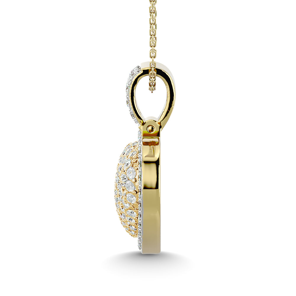 Diamond 1 ct tw Heart Pendant in 10K Yellow Gold With White Gold Touch