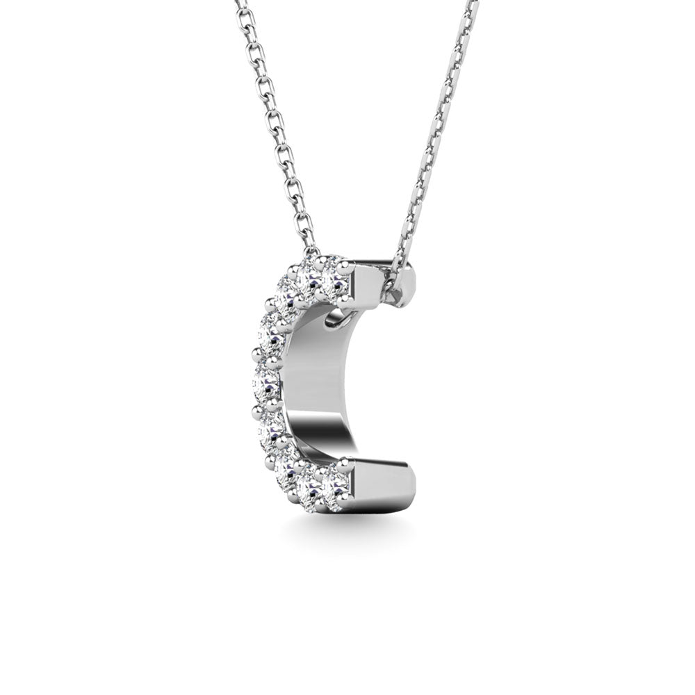 Diamond 1/10 Ct.Tw. Letter C Pendant in 14K White Gold&quot;&quot;