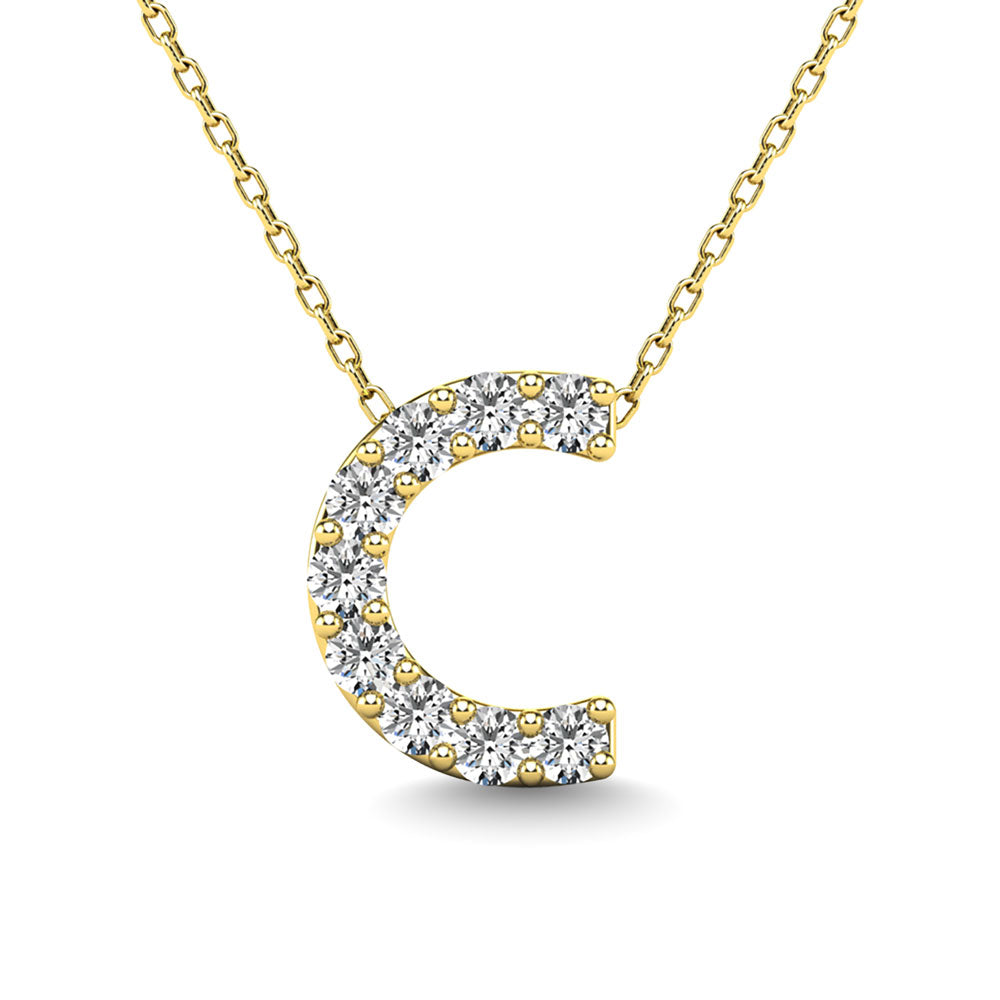 Diamond 1/10 Ct.Tw. Letter C Pendant in 14K Yellow Gold&quot;&quot;