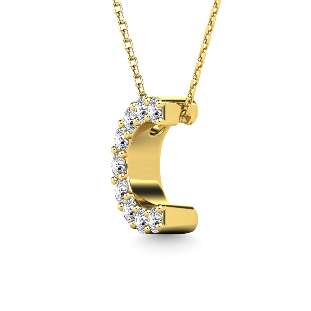 Diamond 1/10 Ct.Tw. Letter C Pendant in 14K Yellow Gold&quot;&quot;