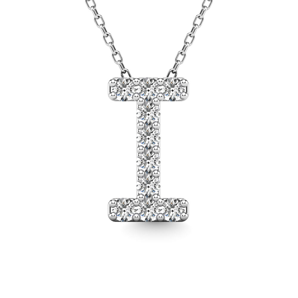 Diamond 1/10 Ct.Tw. Letter I Pendant in 14K White Gold&quot;&quot;