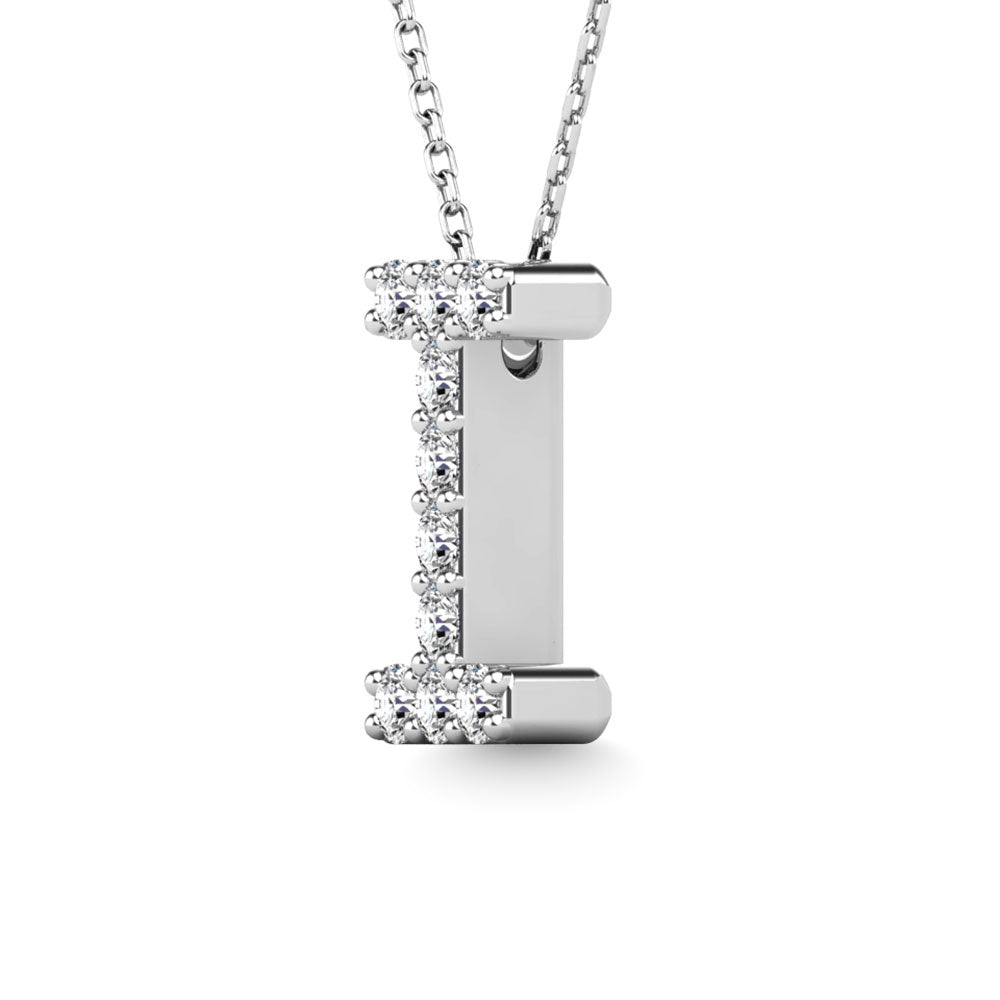 Diamond 1/10 Ct.Tw. Letter I Pendant in 14K White Gold&quot;&quot;