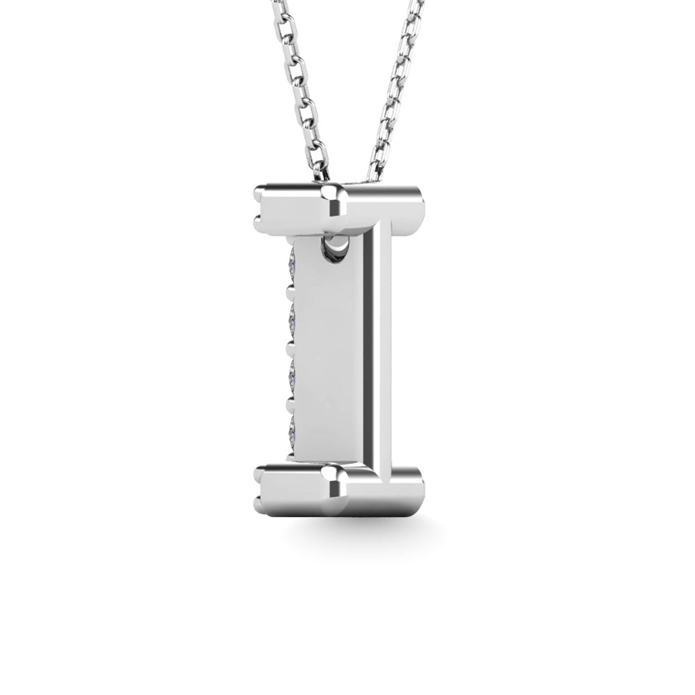 Diamond 1/10 Ct.Tw. Letter I Pendant in 14K White Gold&quot;&quot;