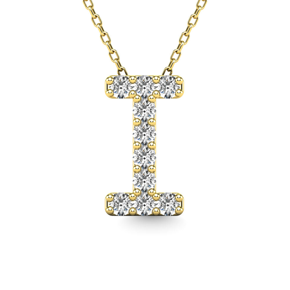 Diamond 1/10 Ct.Tw. Letter I Pendant in 14K Yellow Gold&quot;&quot;