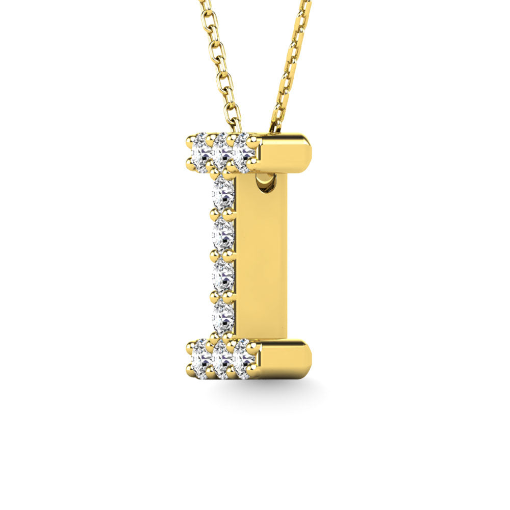 Diamond 1/10 Ct.Tw. Letter I Pendant in 14K Yellow Gold&quot;&quot;