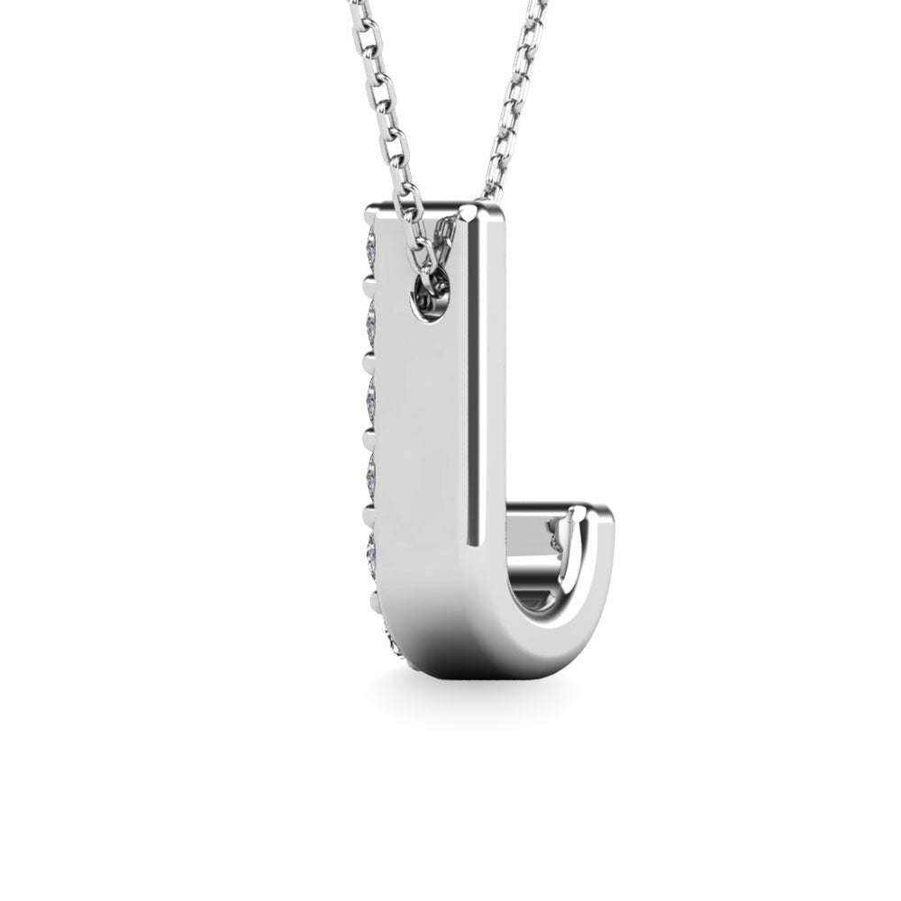 Diamond 1/10 Ct.Tw. Letter J Pendant in 14K White Gold&quot;&quot;