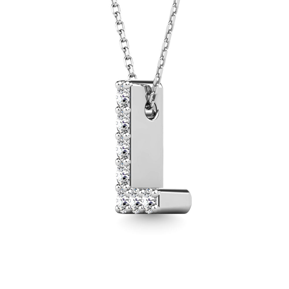 Diamond 1/20 Ct.Tw. Letter L Pendant in 14K White Gold&quot;&quot;