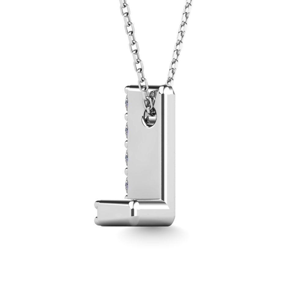 Diamond 1/20 Ct.Tw. Letter L Pendant in 14K White Gold&quot;&quot;