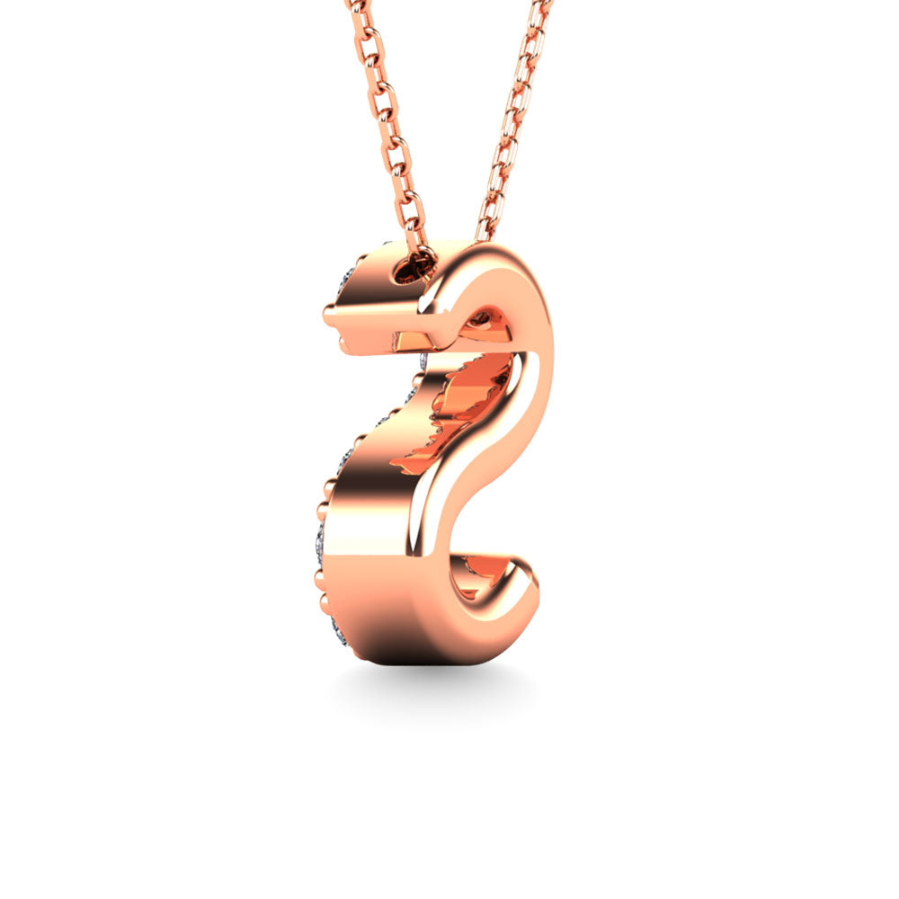 Diamond 1/10 Ct.Tw. Letter S Pendant in 14K Rose Gold&quot;&quot;