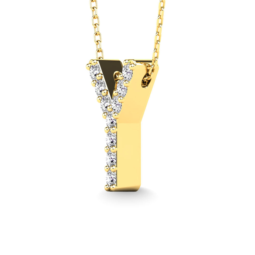 Diamond 1/10 Ct.Tw. Letter Y Pendant in 14K Yellow Gold&quot;&quot;