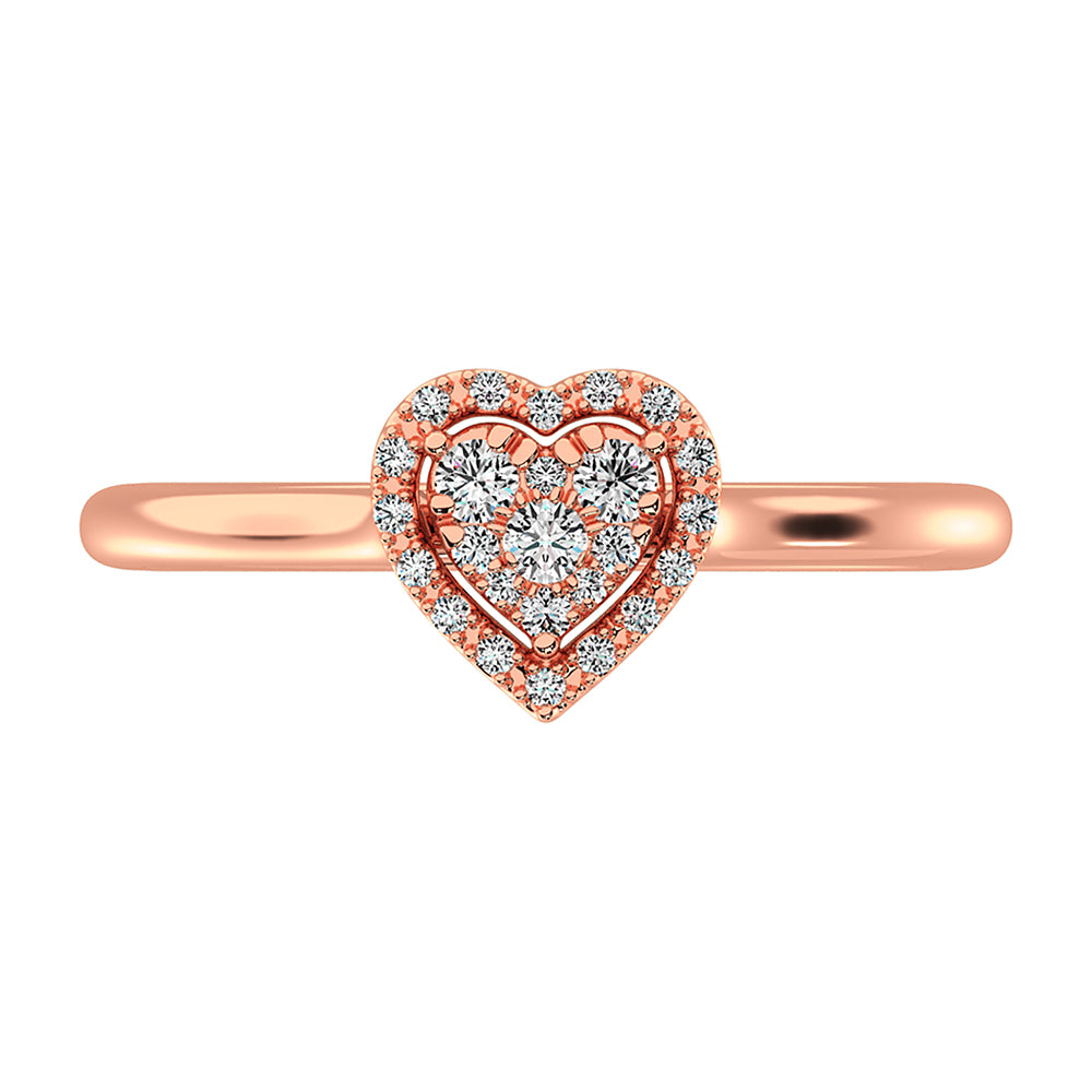 10K Rose Gold 1/6 Ct.Tw. Diamond Heart Promise Ring