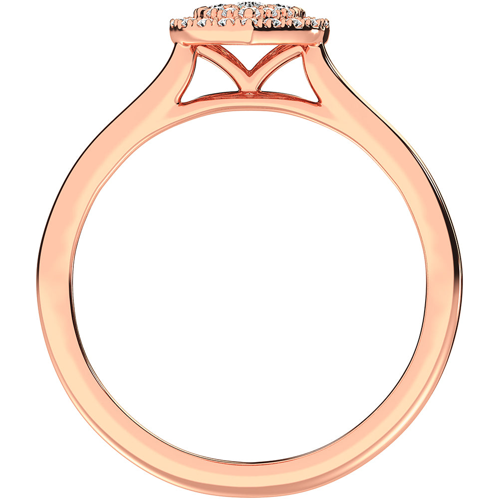 10K Rose Gold 1/6 Ct.Tw. Diamond Heart Promise Ring