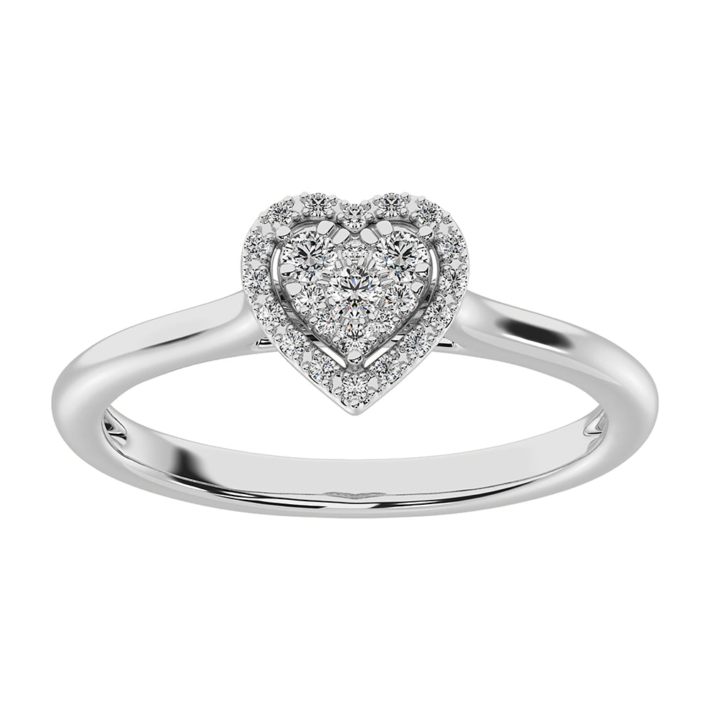 10K White Gold 1/6 Ct.Tw. Diamond Heart Promise Ring