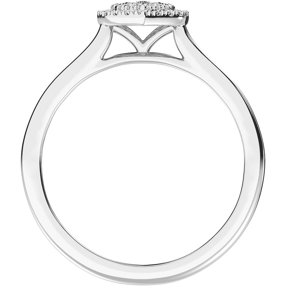 10K White Gold 1/6 Ct.Tw. Diamond Heart Promise Ring