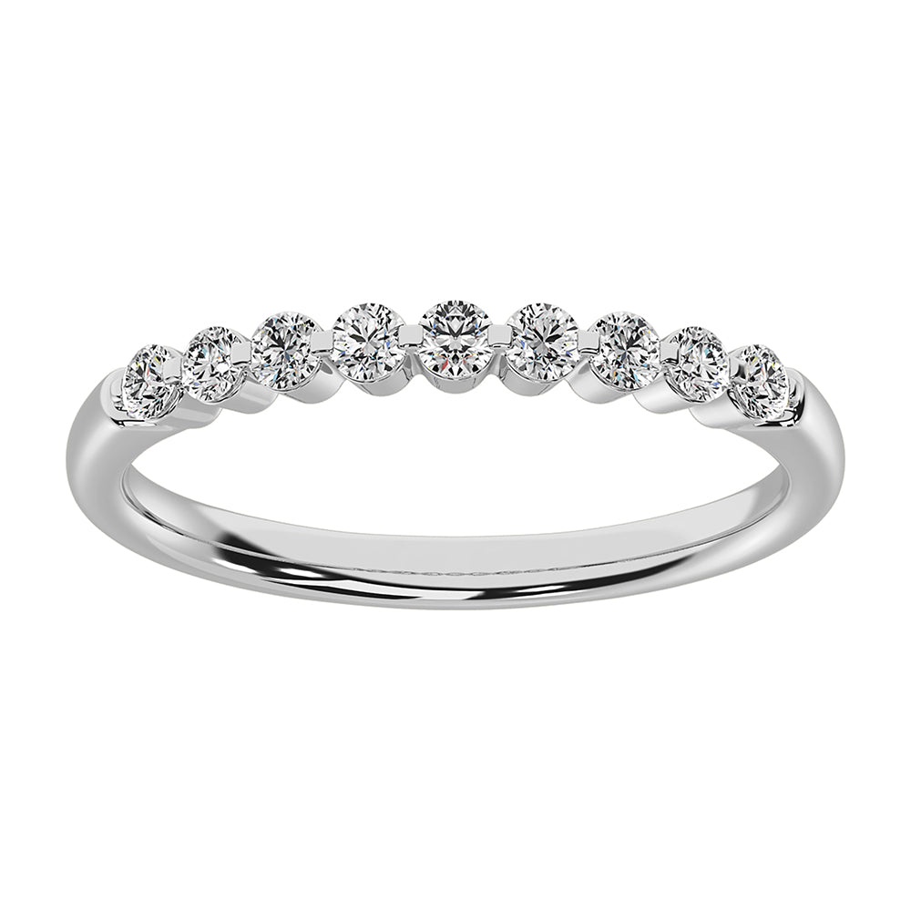 10K White Gold 1/4 Ct.Tw. Diamond Stackable Band