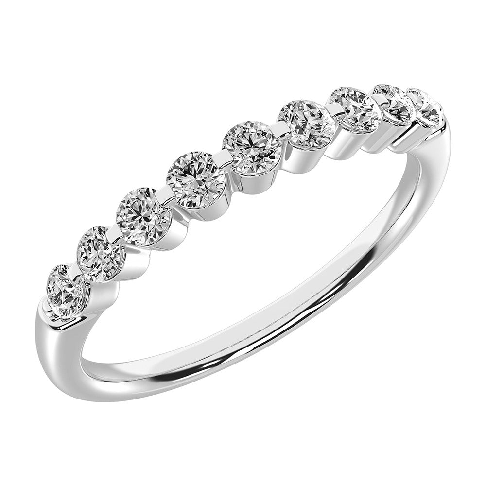 10K White Gold 1/4 Ct.Tw. Diamond Stackable Band