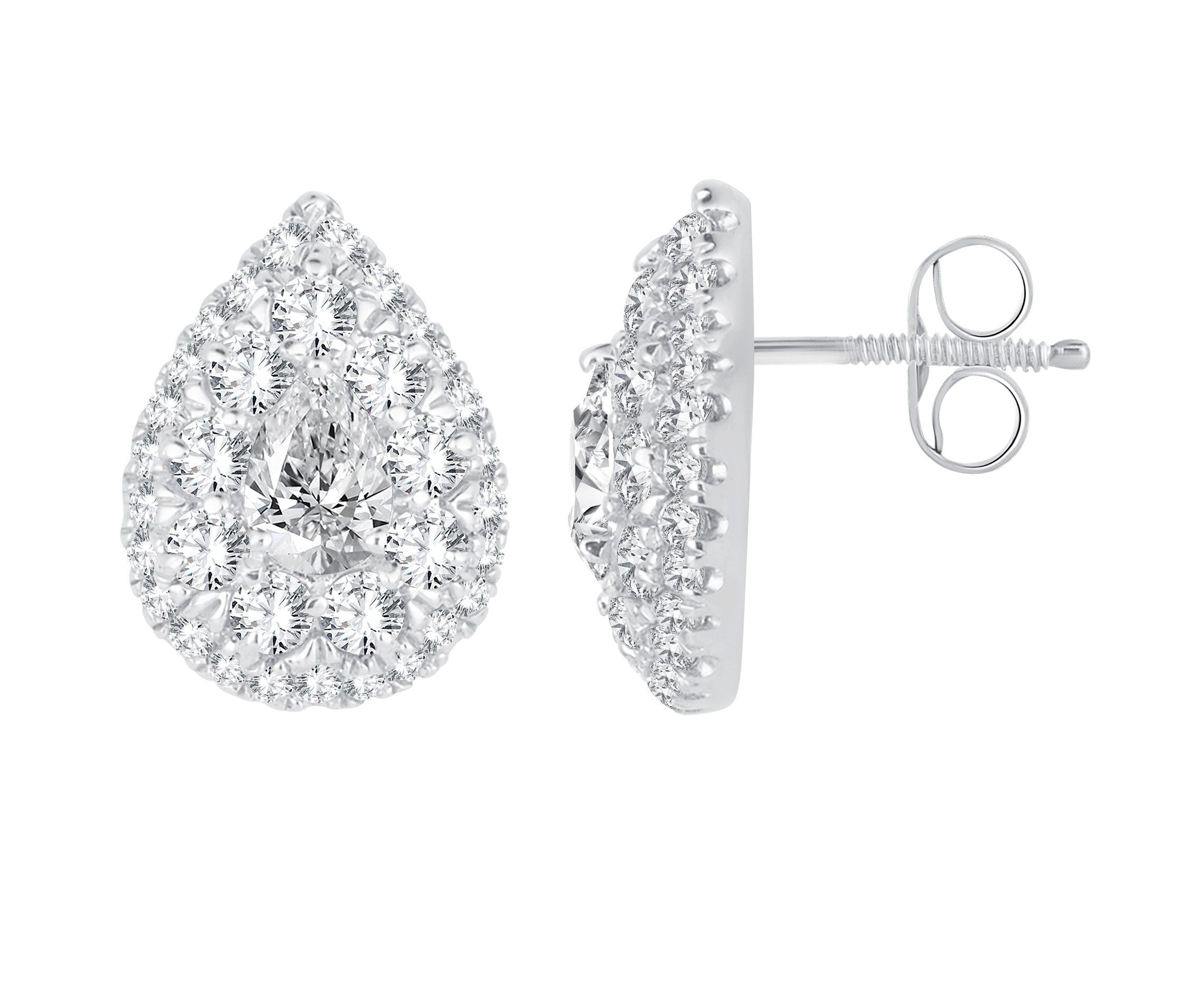 14K White Gold Elegant 0.79Ct Diamond Earring