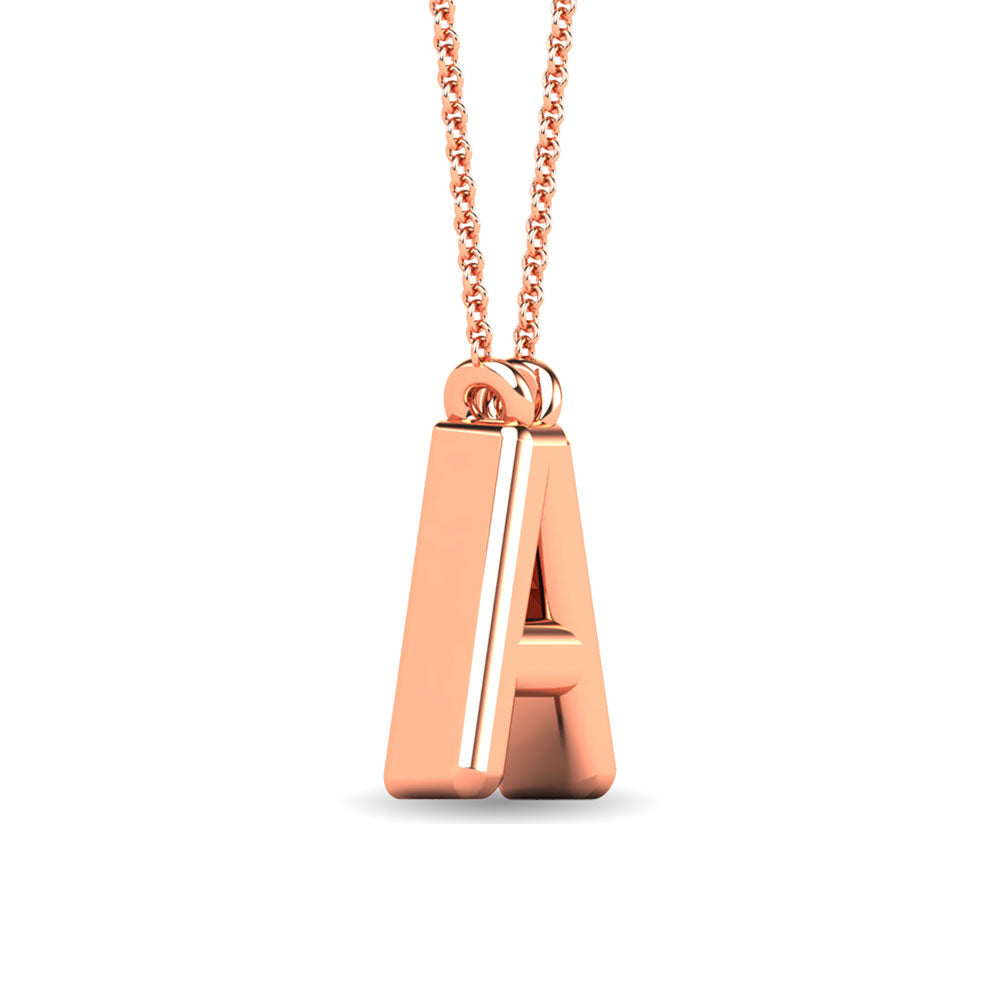 Diamond 1/20 Ct.Tw. Letter A Pendant in 10K Rose Gold&quot;&quot;