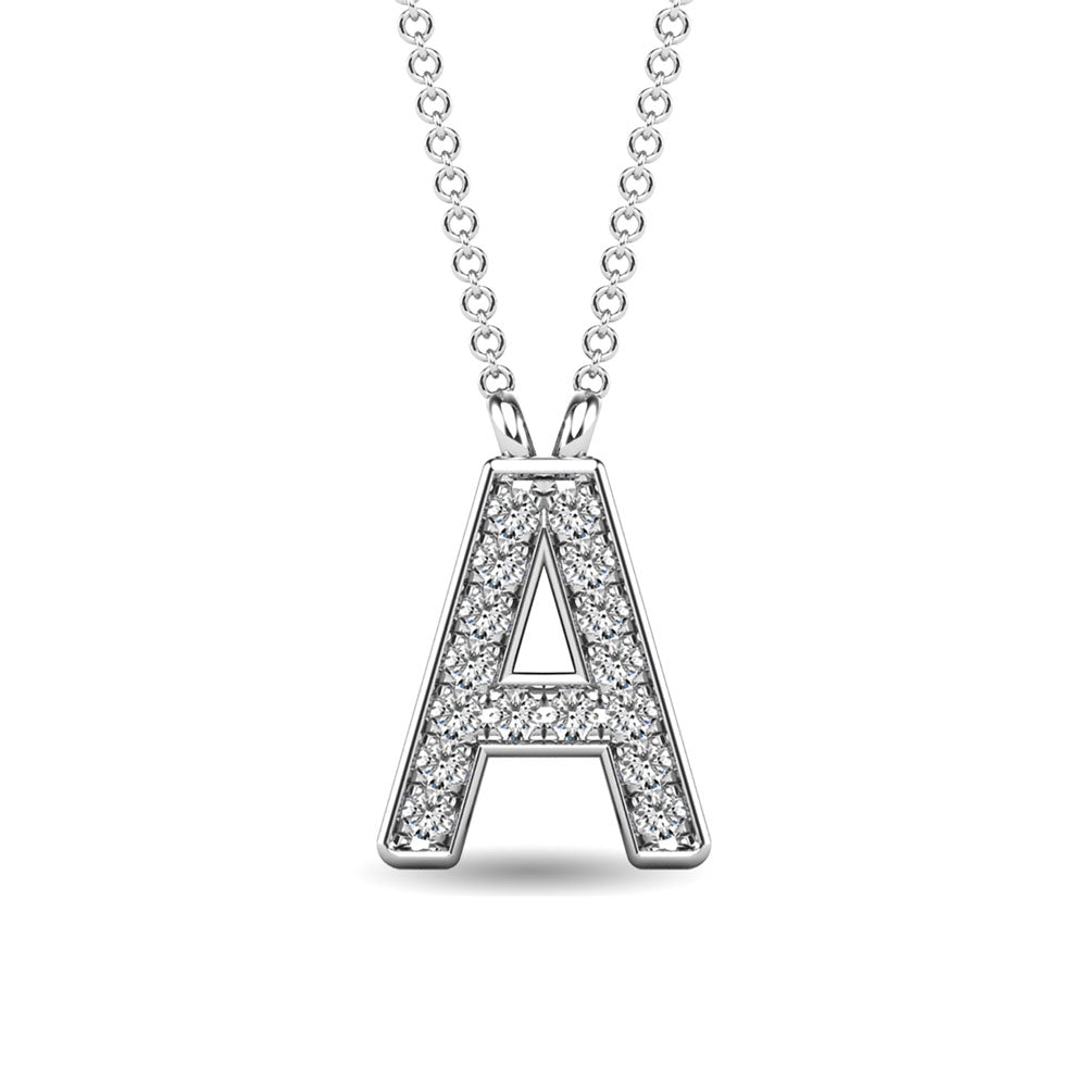 Diamond 1/20 Ct.Tw. Letter A Pendant in 10K White Gold&quot;&quot;