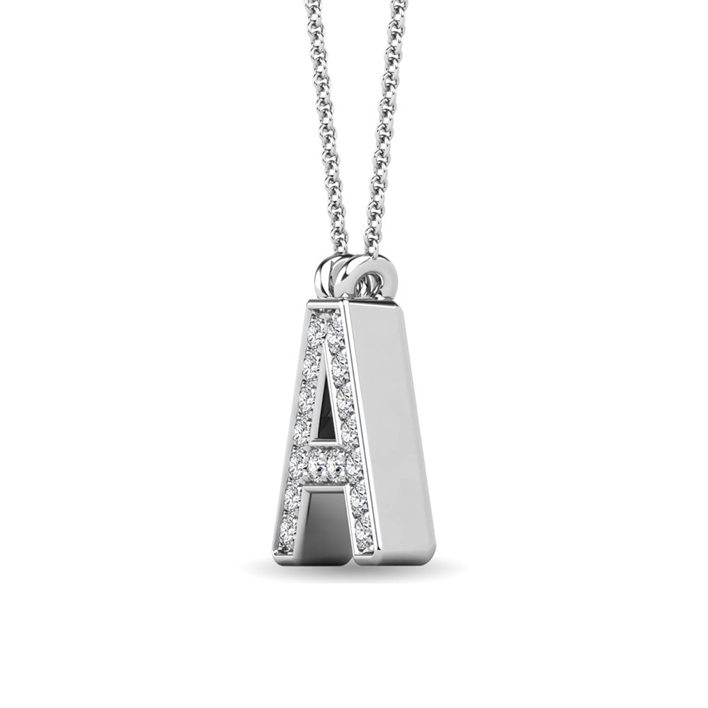 Diamond 1/20 Ct.Tw. Letter A Pendant in 10K White Gold&quot;&quot;