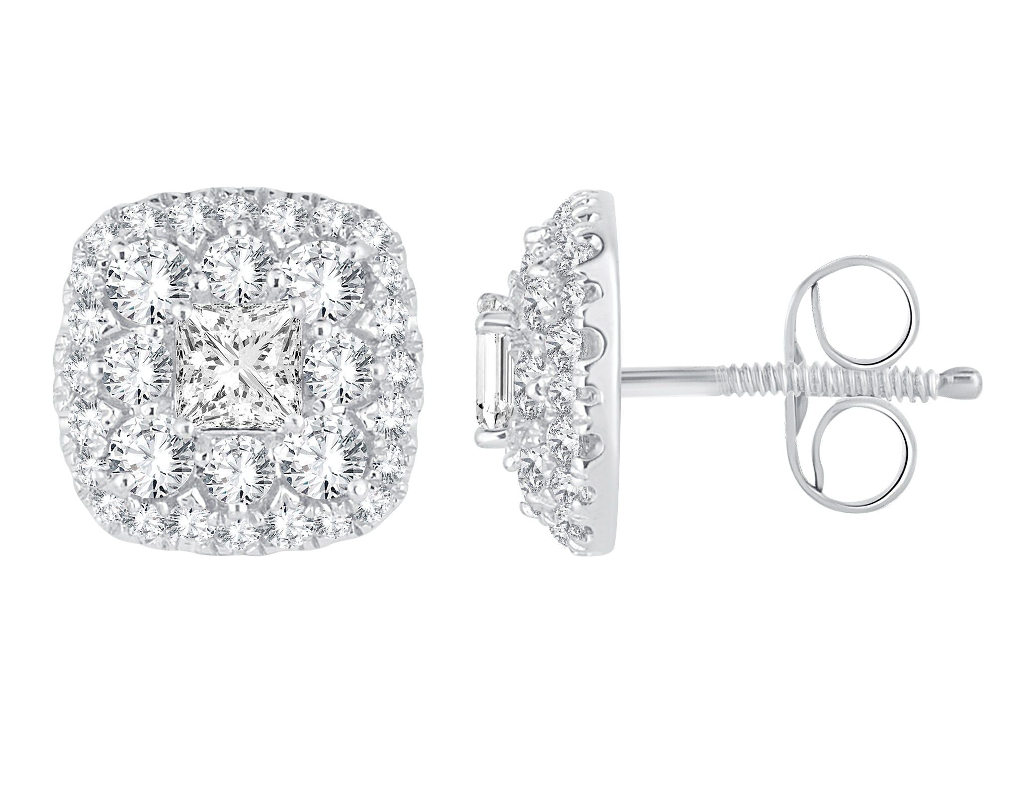 14K White Gold Dazzling 0.76Ct Diamond Earring