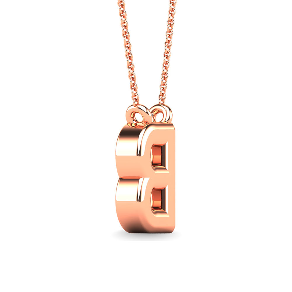 Diamond 1/20 Ct.Tw. Letter B Pendant in 10K Rose Gold&quot;&quot;