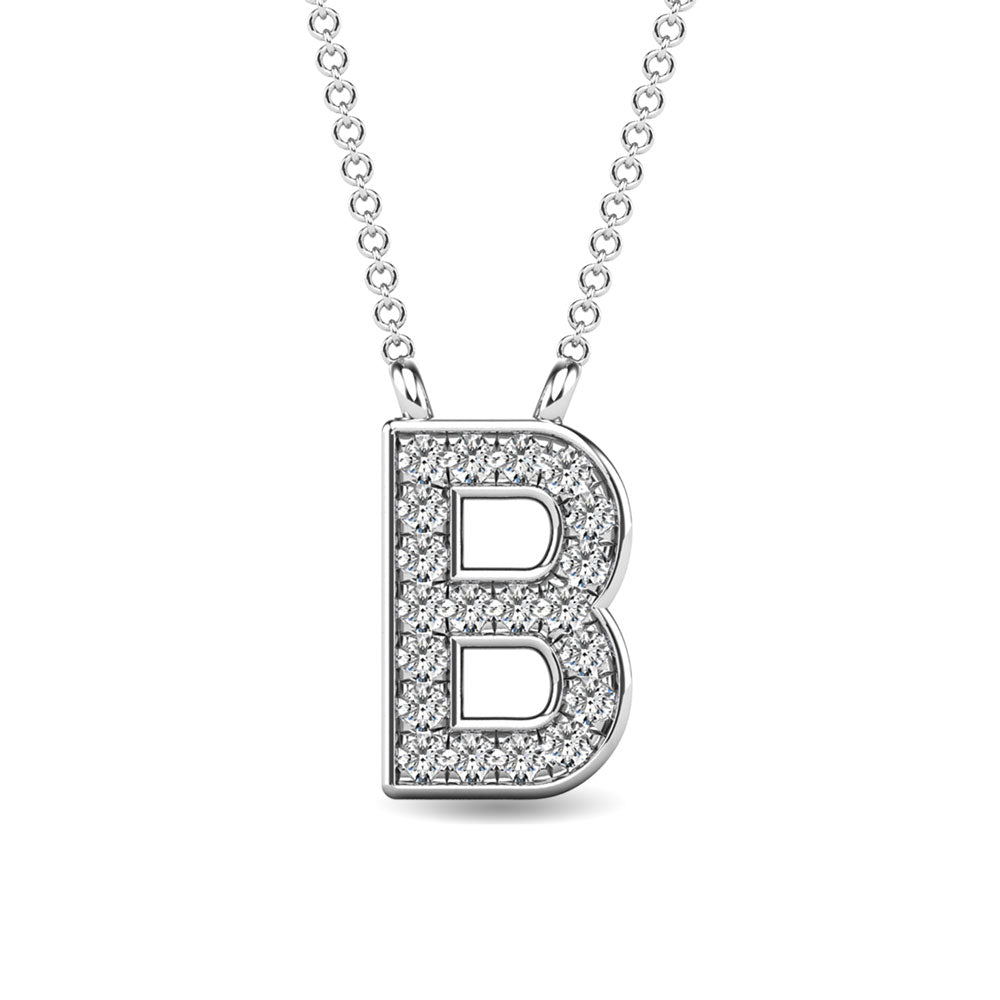 Diamond 1/20 Ct.Tw. Letter B Pendant in 10K White Gold&quot;&quot;