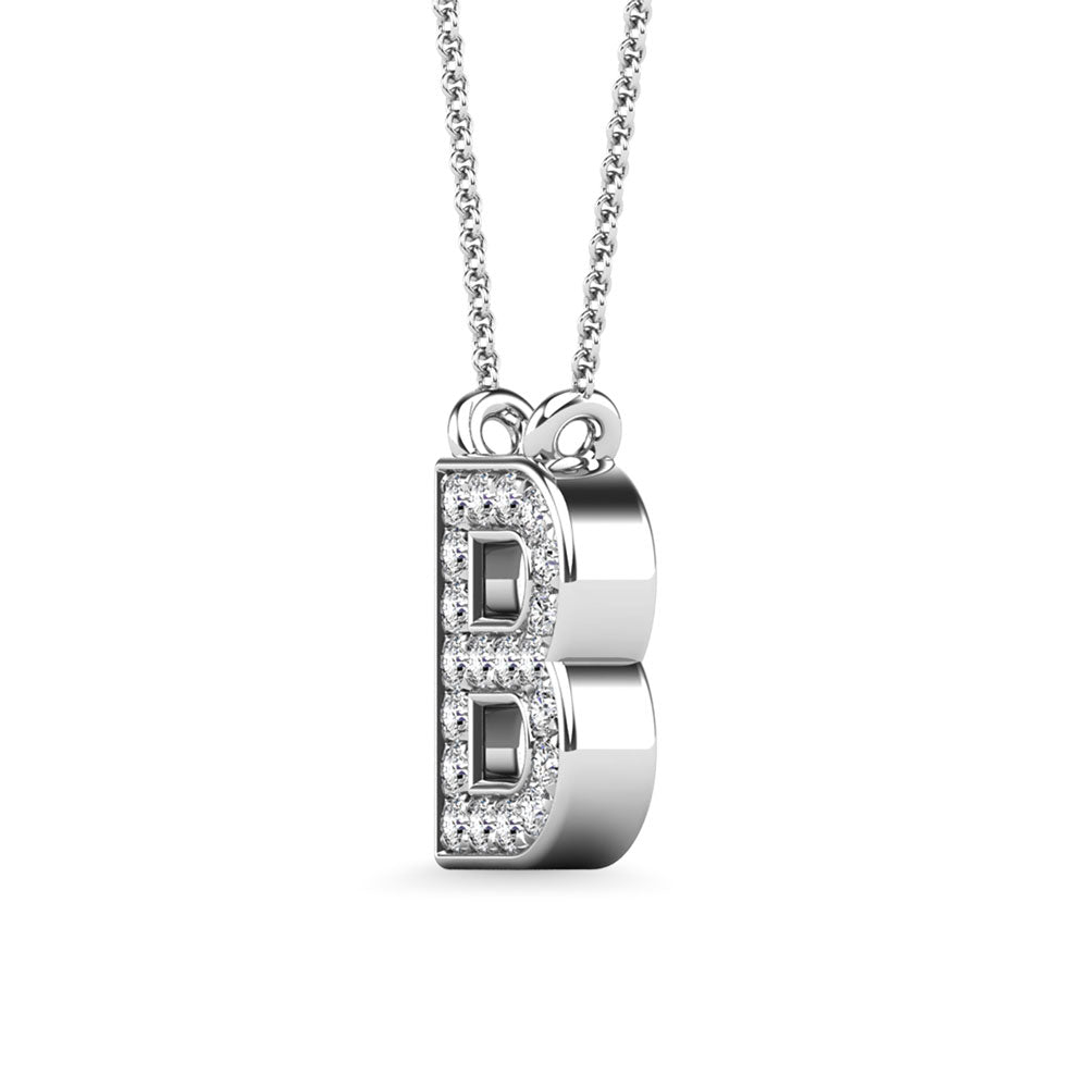 Diamond 1/20 Ct.Tw. Letter B Pendant in 10K White Gold&quot;&quot;