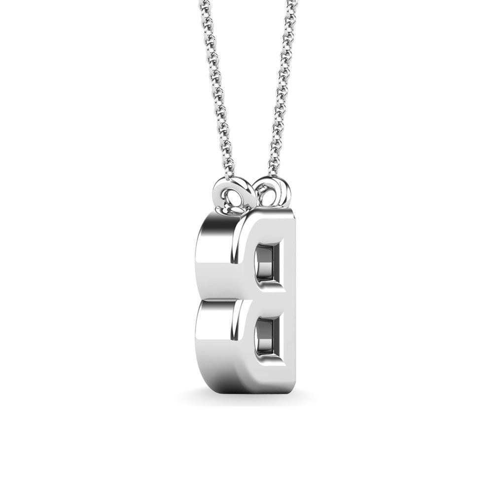 Diamond 1/20 Ct.Tw. Letter B Pendant in 10K White Gold&quot;&quot;