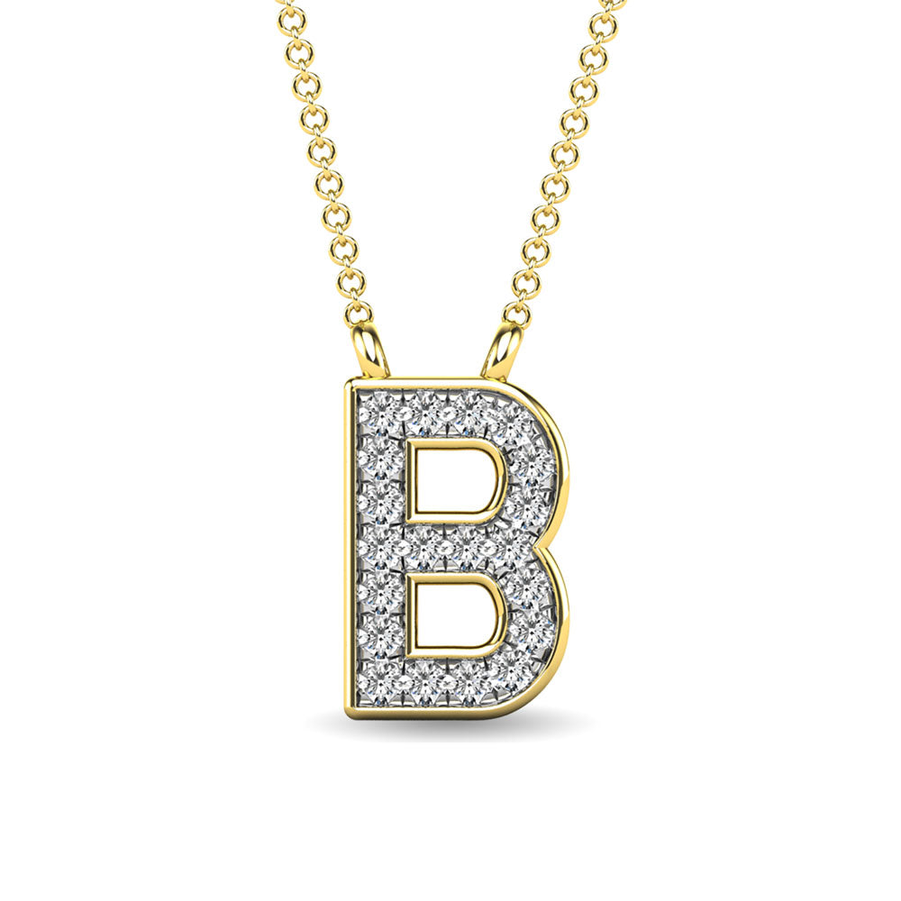 Diamond 1/20 Ct.Tw. Letter B Pendant in 10K Yellow Gold&quot;&quot;