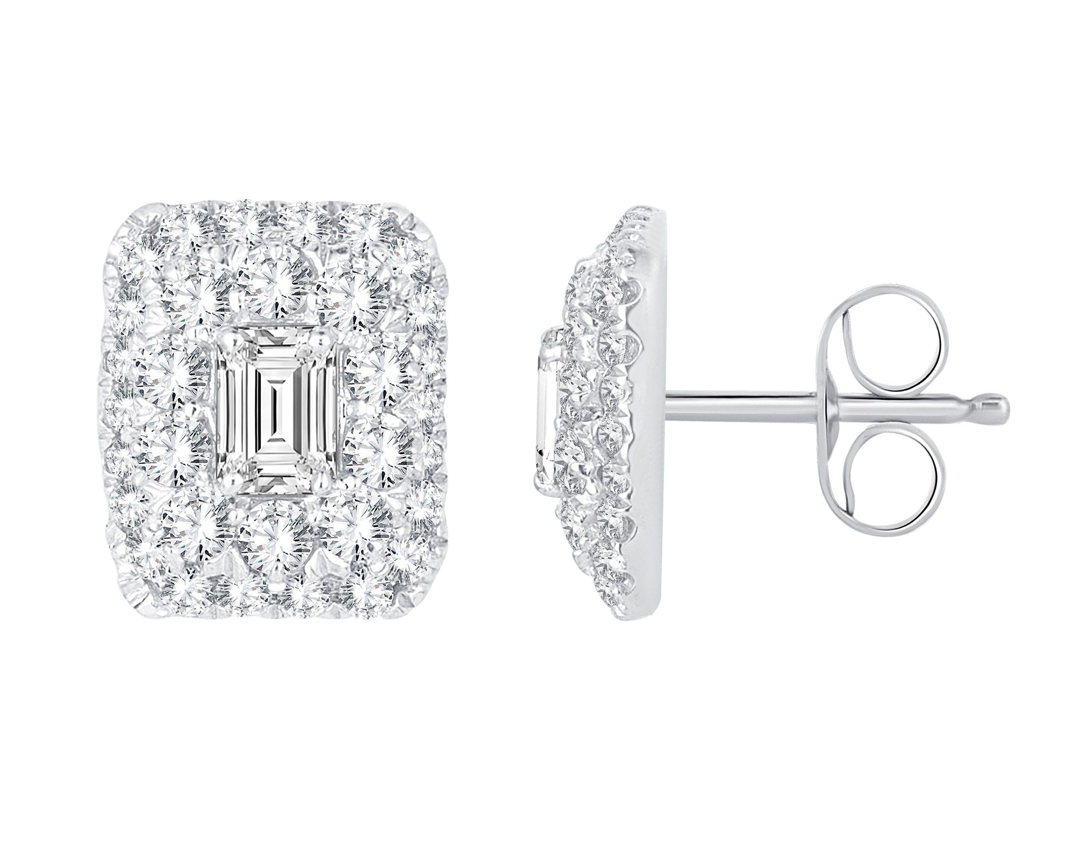 14K White Gold Exquisite 0.79Ct Diamond Earring