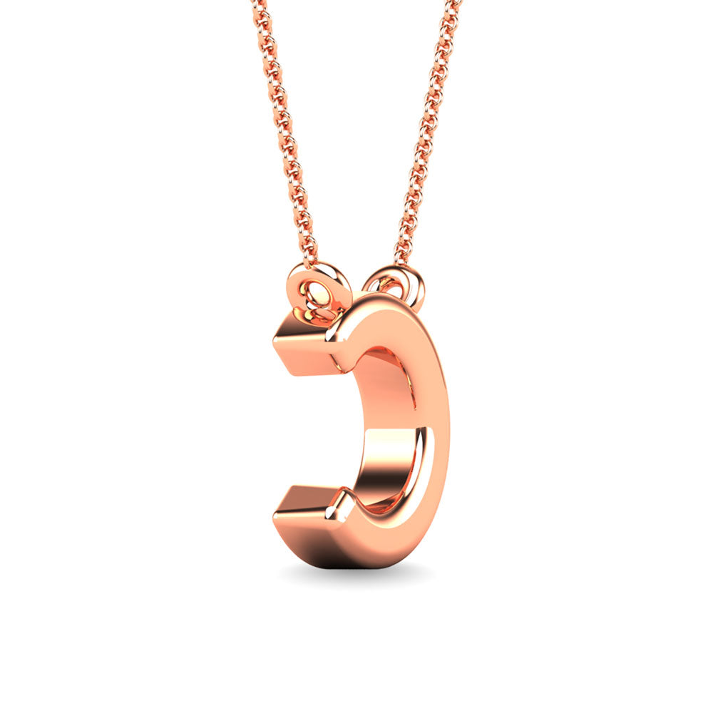 Diamond 1/20 Ct.Tw. Letter C Pendant in 10K Rose Gold&quot;&quot;