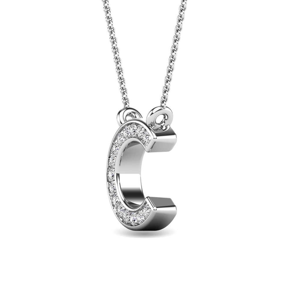 Diamond 1/20 Ct.Tw. Letter C Pendant in 10K White Gold&quot;&quot;