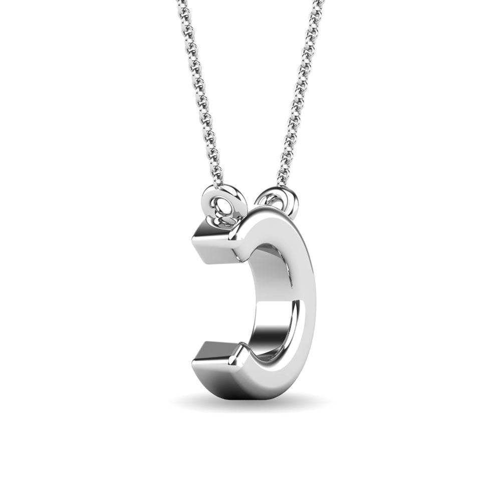 Diamond 1/20 Ct.Tw. Letter C Pendant in 10K White Gold&quot;&quot;