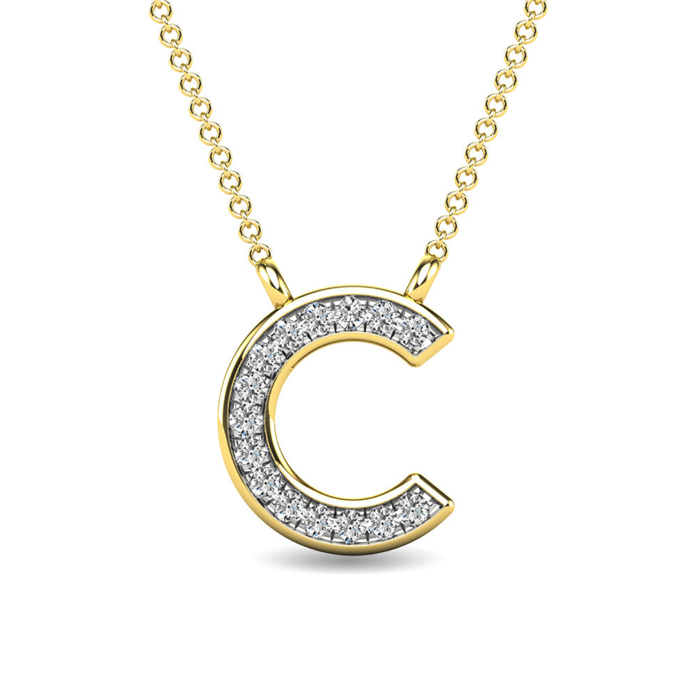 Diamond 1/20 Ct.Tw. Letter C Pendant in 10K Yellow Gold&quot;&quot;