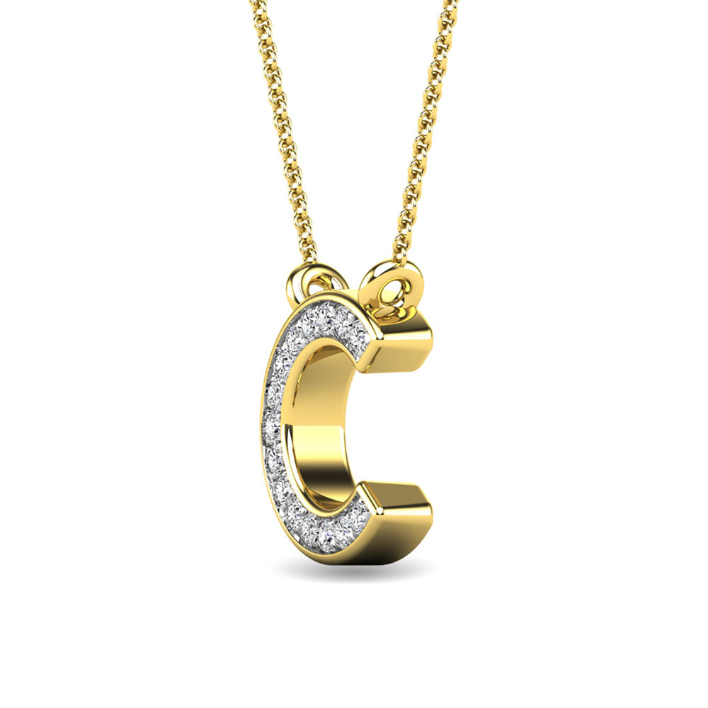 Diamond 1/20 Ct.Tw. Letter C Pendant in 10K Yellow Gold&quot;&quot;