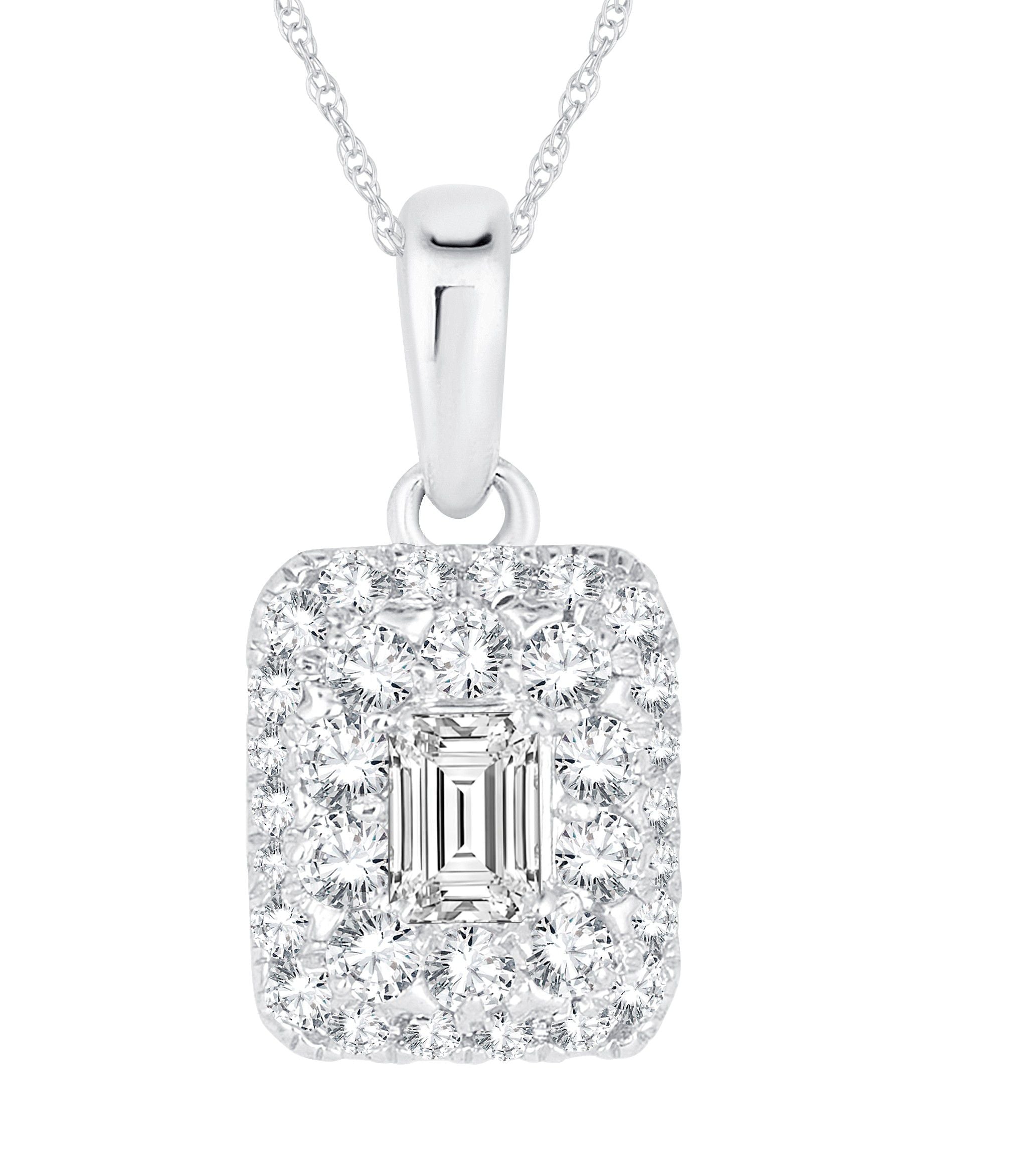 14K White Gold Gorgeous 0.50Ct Diamond Pendants